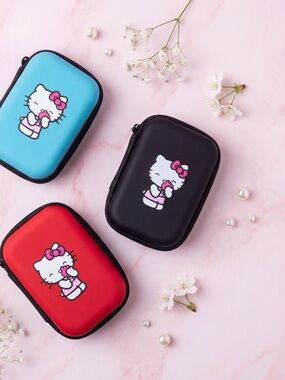 Hello Kitty Key & Card Holder Trio in Blue, Black, Red
